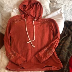 Embroidered Terracotta Hooded Sweater